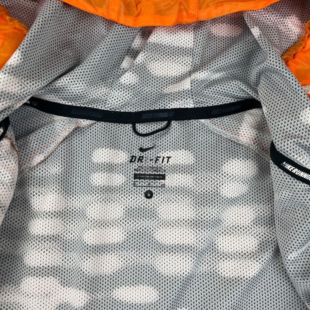 Nike Running Hoodie Mens Small Fanatic *STAINS* Dri Fit Jacket Orange Stretch - Picture 8 of 12